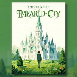 a tourism poster for the emerald city in the wizard of oz, poster art