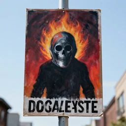 protestor sign art during the apocalypse