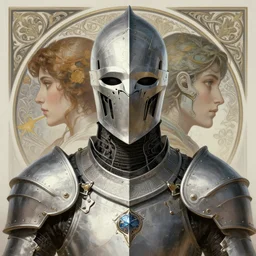 symmetry!! portrait of knight in the style of horizon zero dawn, machine face, intricate, elegant, highly detailed, digital painting, artstation, concept art, smooth, sharp focus, illustration, art by artgerm and greg rutkowski and alphonse mucha, 8 k