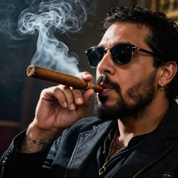 god smoking a cuban cigar