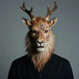 portrait of kirin - human hybrid, by annie leibovitz, portrait of a man, studio lighting