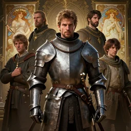 highly detailed vfx portrait of a medieval knight, stephen bliss, unreal engine, greg rutkowski, loish, rhads, beeple, makoto shinkai and lois van baarle, ilya kuvshinov, rossdraws, tom bagshaw, alphonse mucha, global illumination, detailed and intricate environment