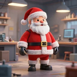 santa's robot workshop by jim burns, trending on artstation, octane render