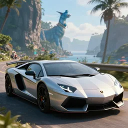 A cinematic film still of a Lamborghini in the movie Avatar.