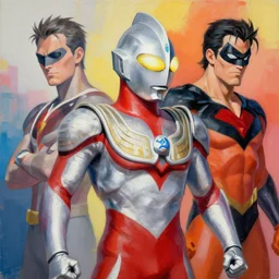 greg manchess portrait painting of armored moon knight mixed with ultraman and nightwing as overwatch character, medium shot, asymmetrical, profile picture, organic painting, sunny day, matte painting, bold shapes, hard edges, street art, trending on artstation, by eddy shinjuku, riccardo massironi, johnson ting and denys tsiperko