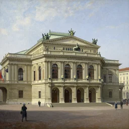 vienna state opera house, oil painting by johannes vermeer