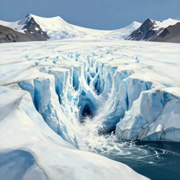 glacier calving art by moebius