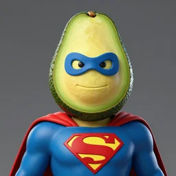 avocado head - superman super hero portrait with a red cape and mask like superman, unreal engine, anthropomorphic avocado, pixar, new scifi movie, buff -