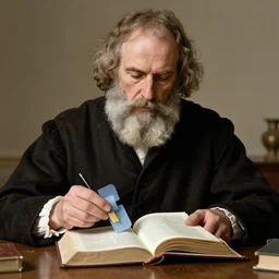 theologian john calvin using duct tape on the bible