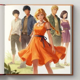 Bjork in organge summer dress in a  blade and soul  spinoff artbook  rendered by the artist Taran Fiddler,  Joe Madureira, Nadezhda Tikhomirova, Jiyun Chae,   Lê Long, trending on Artstation by Hyung Tae Kim, artbook, Stanley Artgerm Lau, WLOP, Rossdraws , James Gurney