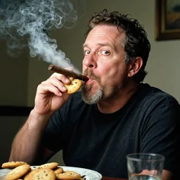 alex jones pooping smoking cigar eating cookies