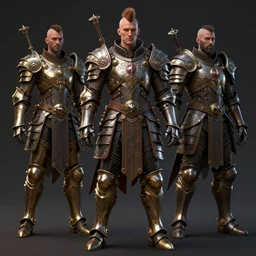 steampunk male portrait, handsome, detailed mohawk, intricate warrior armor, fullbody, by ilya kuvshinov, godessmechanic, peter mohrbacher, greg rutkowski, dramatic lighting, elden rinh, intricate, highly detailed, deviant art, sharp focus, luminous, blender, deviant art, masterpiece, ray tracing