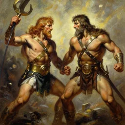 detailed illustration the clash of titans 1 9 8 2, hyper detailed, realistic, oil painting, by julie bell, frank frazetta, cinematic lighting