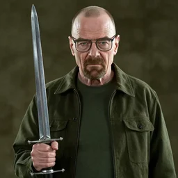 A screenshot of the character Mike Ehrmantraut from Breaking Bad in the TV show Game of Thrones with a sword