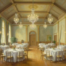 banquet hall, painted by Thomas Kinkade