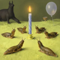 slugs at a birthday party by rene magritte
