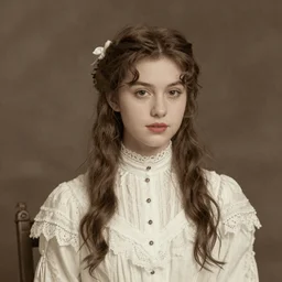 old photo of beautiful victorian girl, 8k, high quality