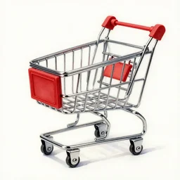 Shopping cart, high quality watercolors, award winning, trending on ArtStation