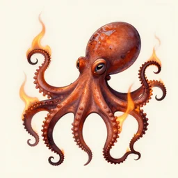 burning octapus,