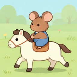 a mouse riding a rabbit like a horse