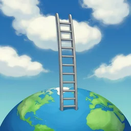 ladder between heaven hell and earth