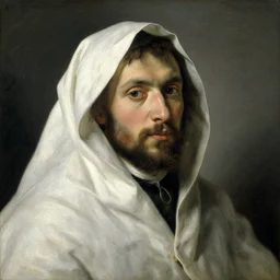 a portrait of a man under a cloth, rembrandt van rijn impressionism expressionism tonalism