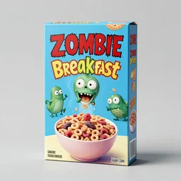 zombie breakfast cereal box design