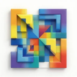 colorfull photogrammetry lidar 3 d scan wall model on white background escher style