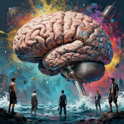 giant brain at sea, composition accidental renaissance golden ratio, cinematic, by sachin teng and sergey kolesov and ruan jia and heng z and wlop. graffiti art, scifi, fantasy, hyper detailed. octane render. concept art. trending on artstation