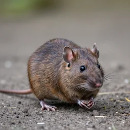 standing rat with sparrow wings on back, wildlife photography