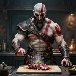 kratos as a chef