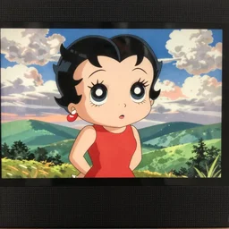 Screenshot of the Japanese Shonen Anime Betty Boop OVA, vhs filter, cel animation