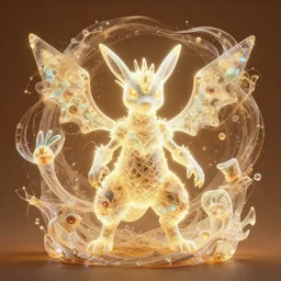 ( psychic type pokemon ) creature creature in a alaska, warm tones, bioluminescent bioluminescent translucent translucent : by michal karcz, daniel merriam, victo ngai and guillermo del toro : ornate, dynamic, particulate, intricate, elegant, highly detailed, centered, artstation, smooth, sharp focus, octane render, 3 d