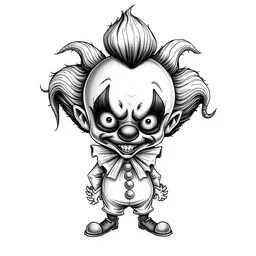 grunge drawing of a cartoon clown by mrrevenge, horror themed, detailed, elegant, intricate