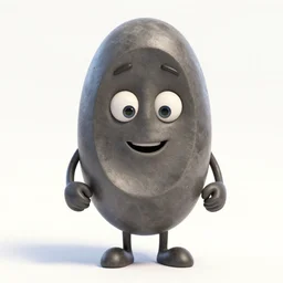 friendly character based on henry moore oval with points, pixar style, renderman, 3 d cgi