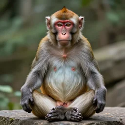 monkey meditating, realistic ultra detailed photo