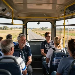 israelis sitting in a bus in the summer by keith herring