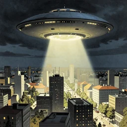 ufo encounter in the city, by mati klarwein and moebius