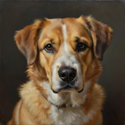 a painting of a dog, greg rutkowski, cinematic lighting, hyper realistic painting