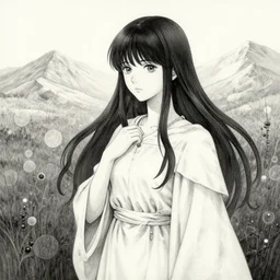 berry priestess of the whipped cream mountains. gouache by award - winning mangaka, chiaroscuro, intricate details, bokeh, backlighting, field of depth, safe for work