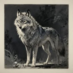 yoji shinkawa painting of a stylish werewolf