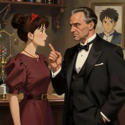 kate beckinsale as don vito coleone in godfather scene, asking withou respect, suit, portrait shinkai makoto studio ghibli studio key hideaki anno sakimichan stanley artgerm lau rossdraws james jean marc simonetti elegant highly detailed digital painting artstation pixiv