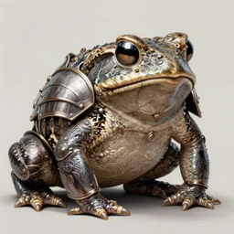 A combat toad in armor, fantasy, intricate, elegant, highly detailed, digital painting, artstation, concept art, smooth, sharp focus, illustration, art by artgerm and greg rutkowski and alphonse mucha
