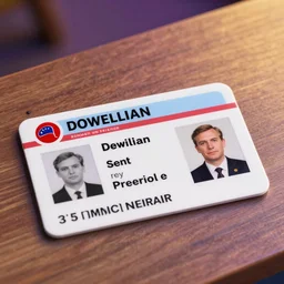 highly detailed orwellian id card placed on a table, ultra realistic, detailed, ambient lighting, vibrant colors, hyper realistic, minimalist art style, artstation, featured on z brush, 3 5 mm film grain