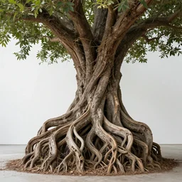 an sculpture made of roots of a tree