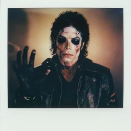 macro shot michael jackson zombie terminator in movie terminator 2 by james cameron, cinematic focus, backlighting cinematic, polaroid photo, vintage, neutral dull colors, soft lights, by oleg oprisco, by thomas peschak, by discovery channel, by victor enrich, by gregory crewdson