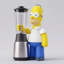 A high res octane blender render photograph of Homer Simpson.