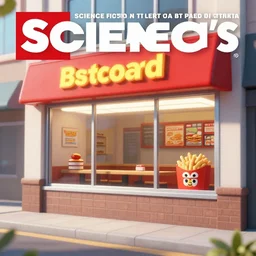 1 9 7 9 science fiction magazine cover depicting a fast food window downtown in neo - tokyo. in the style of bladerunner concept art by syd mead