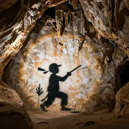 Banksy stencil art in the Lascaux cave