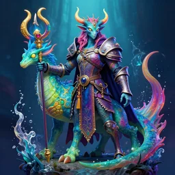 A psychedelic death knight water elemental, vibrant color scheme, highly detailed, in the style of romanticism, cinematic, artstation, Moebius, Greg rutkowski